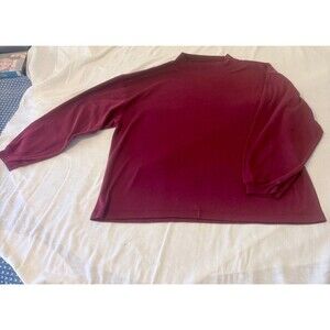 Women's 3/4 sleeve Mock Turtle Neck T Shirt Red